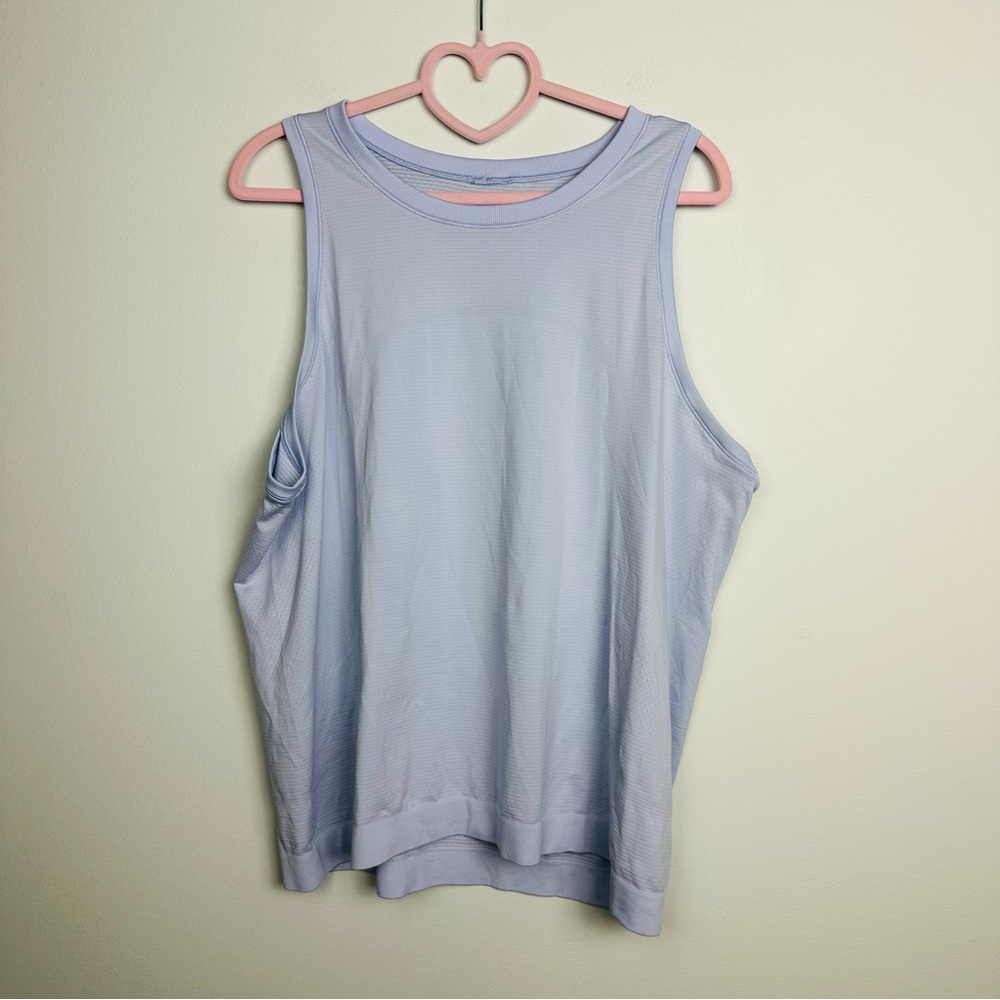 Lululemon Swiftly Breathe Muscle Tank Top Serene Blue Purple Size 14